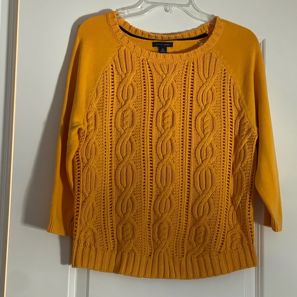 Tommy Hilfiger Mustard Cable Knit Sweater, size M
